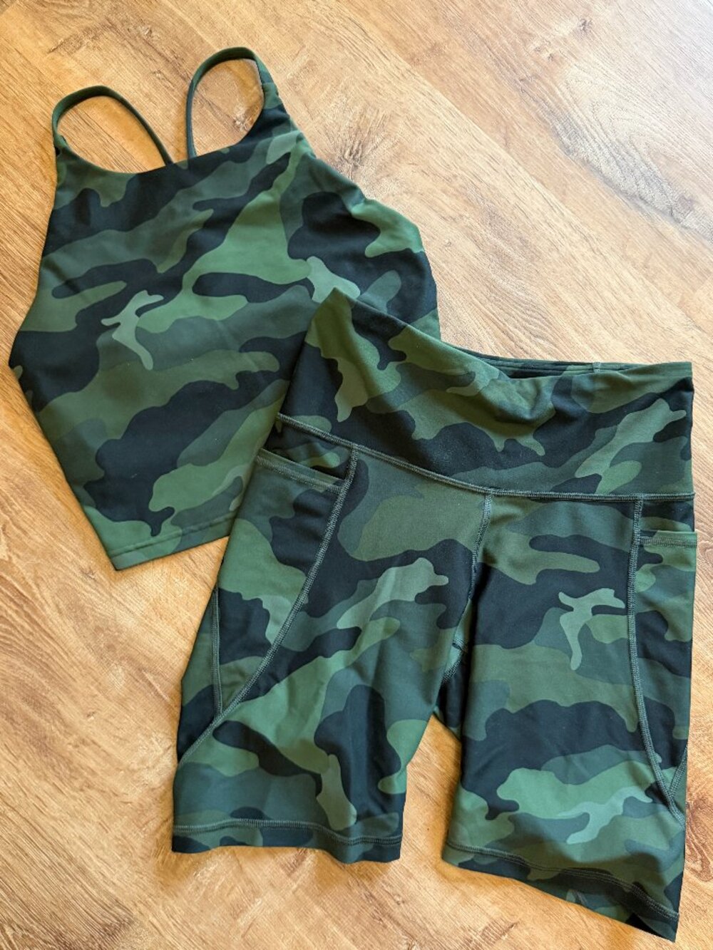Old Navy PowerSoft Camo Activewear Set | Tank & Shorts | M